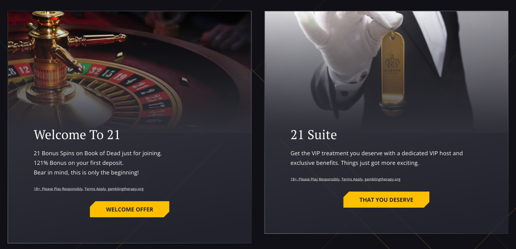 21 Casino Bonusy